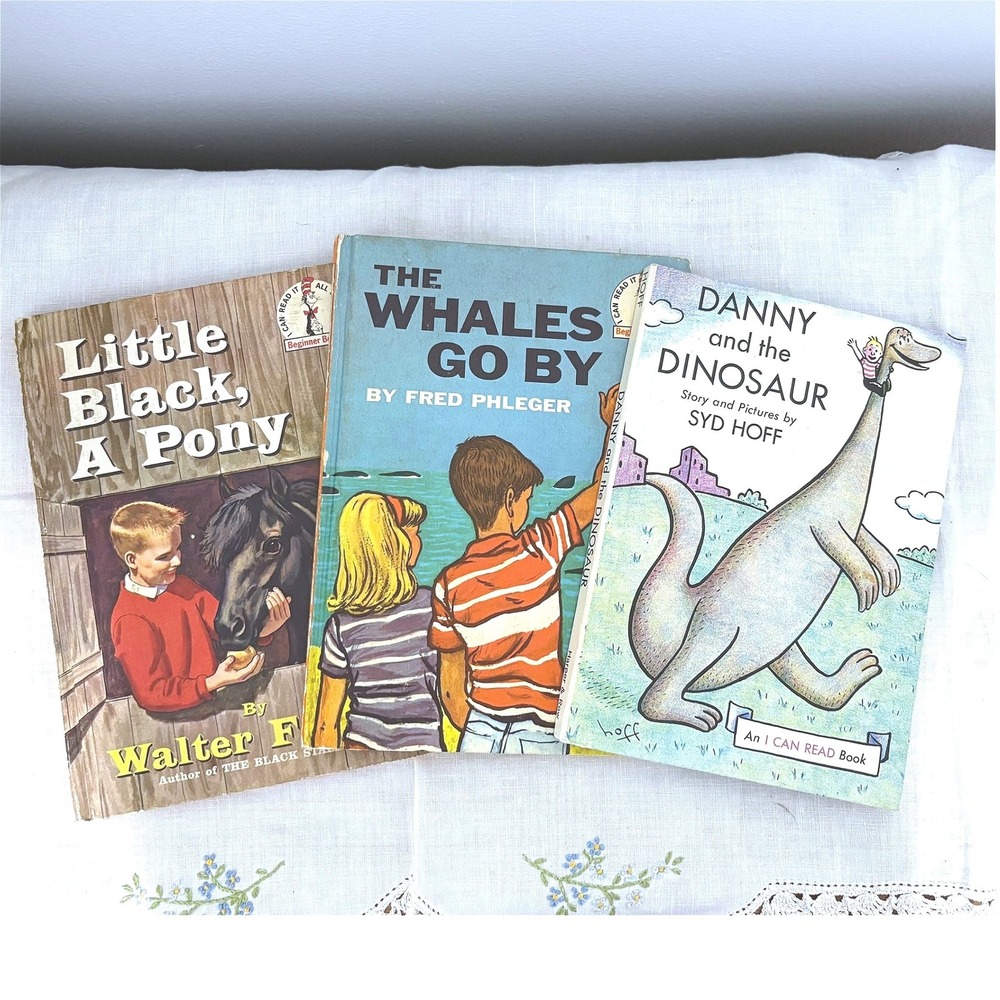Vintage 1960s Beginner Books Set Little Black A Pony Danny Dinosaur Whales Go By